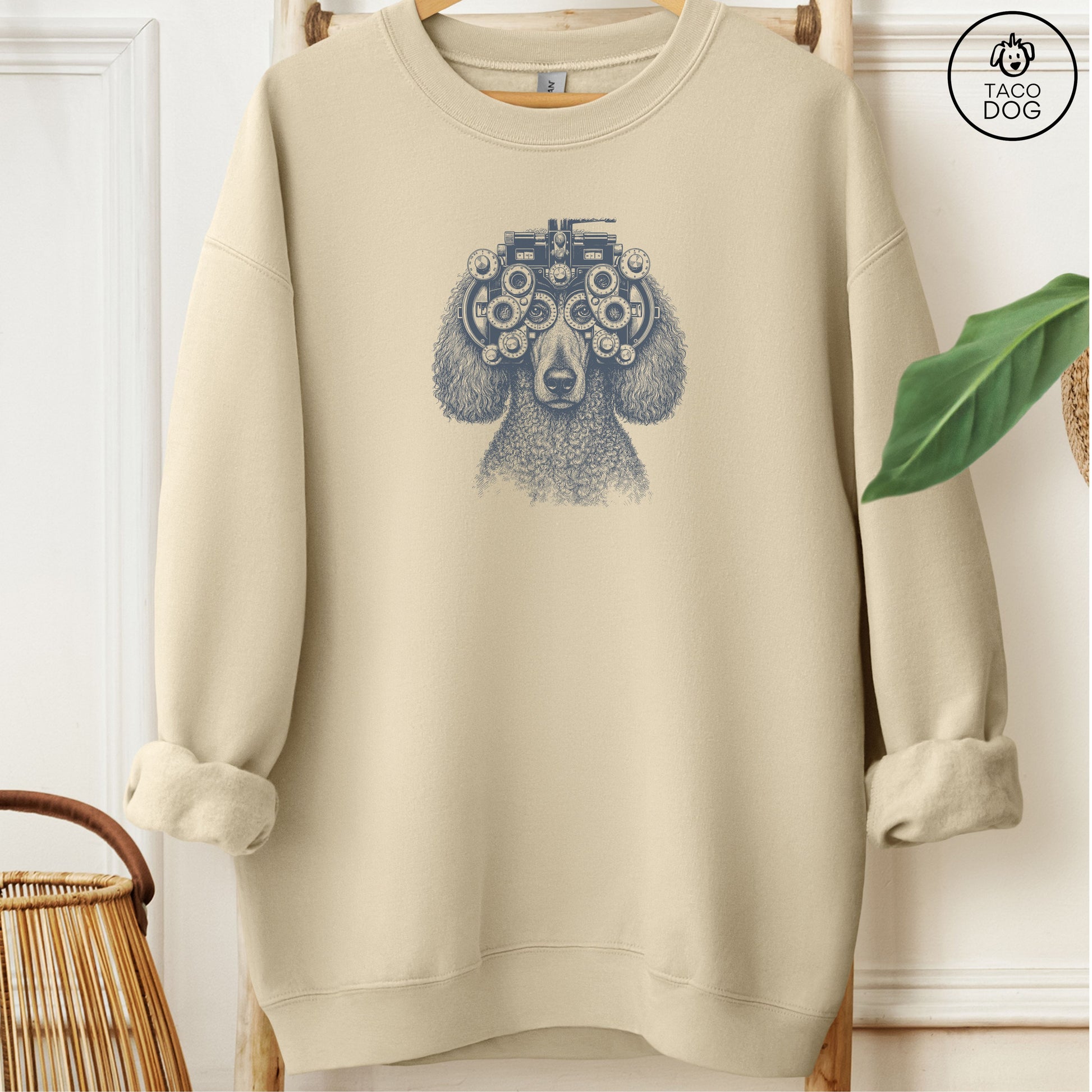 Poodle Optometrist Sweatshirt Sand Taco-Dog
