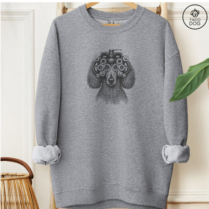 Poodle Optometrist Sweatshirt Graphite Heather Taco-Dog
