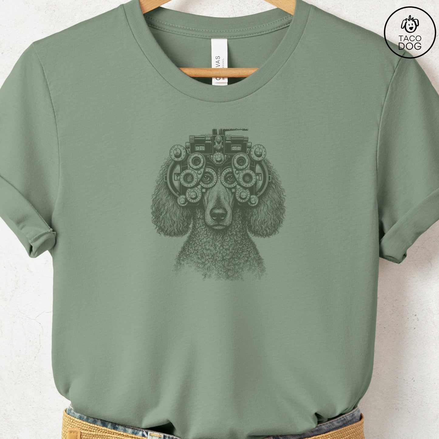 Poodle Optometrist T-Shirt Sage Taco-Dog