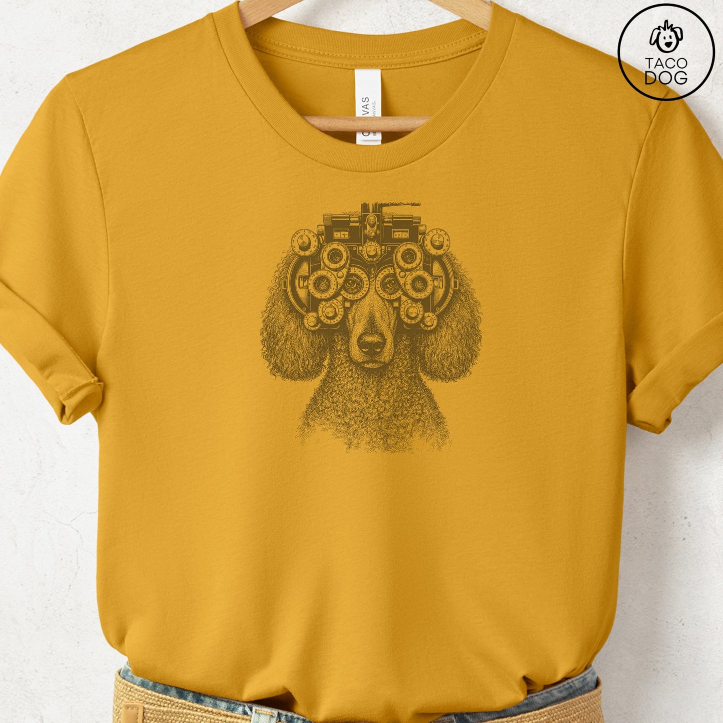 Poodle Optometrist T-Shirt Mustard Taco-Dog