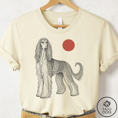 Afghan Hound Ornamental T-Shirt Natural Taco-Dog