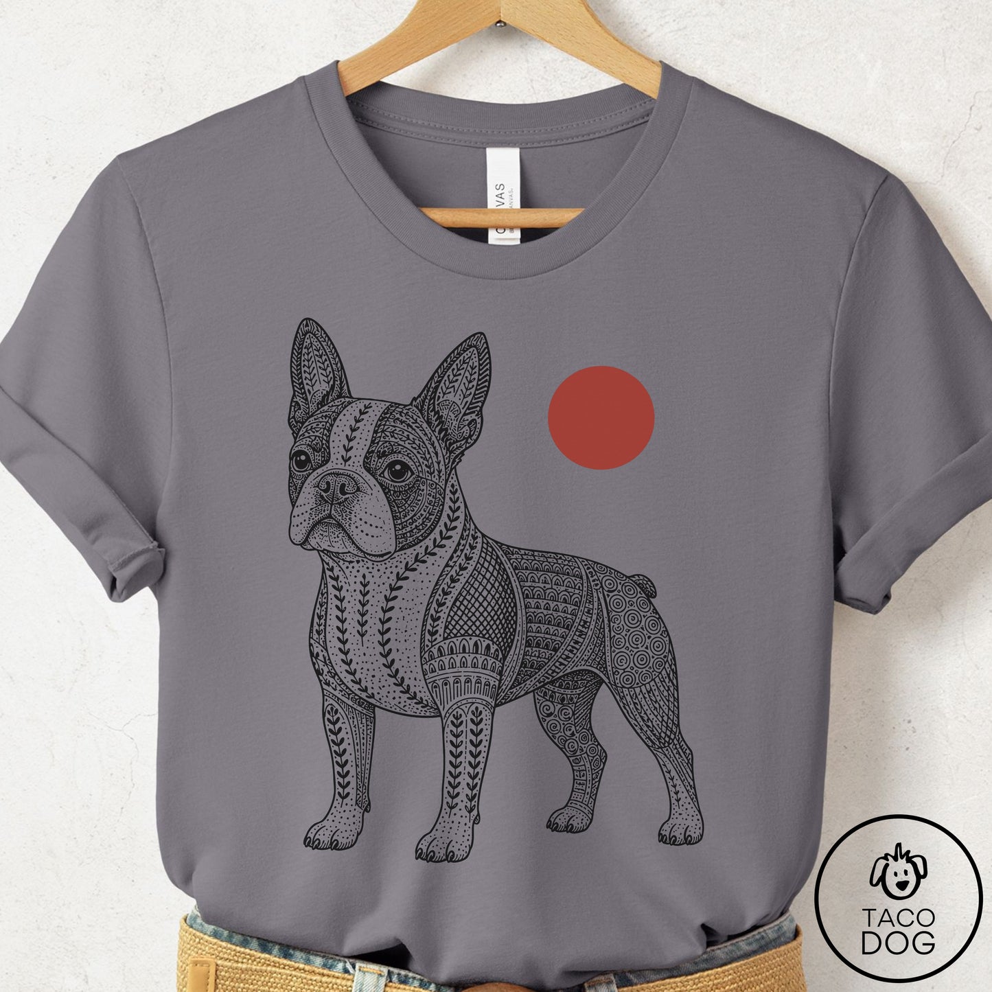Boston Terrier Ornamental T-Shirt Storm Taco-Dog