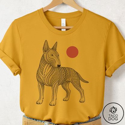Bull Terrier Ornamental T-Shirt Mustard Taco-Dog