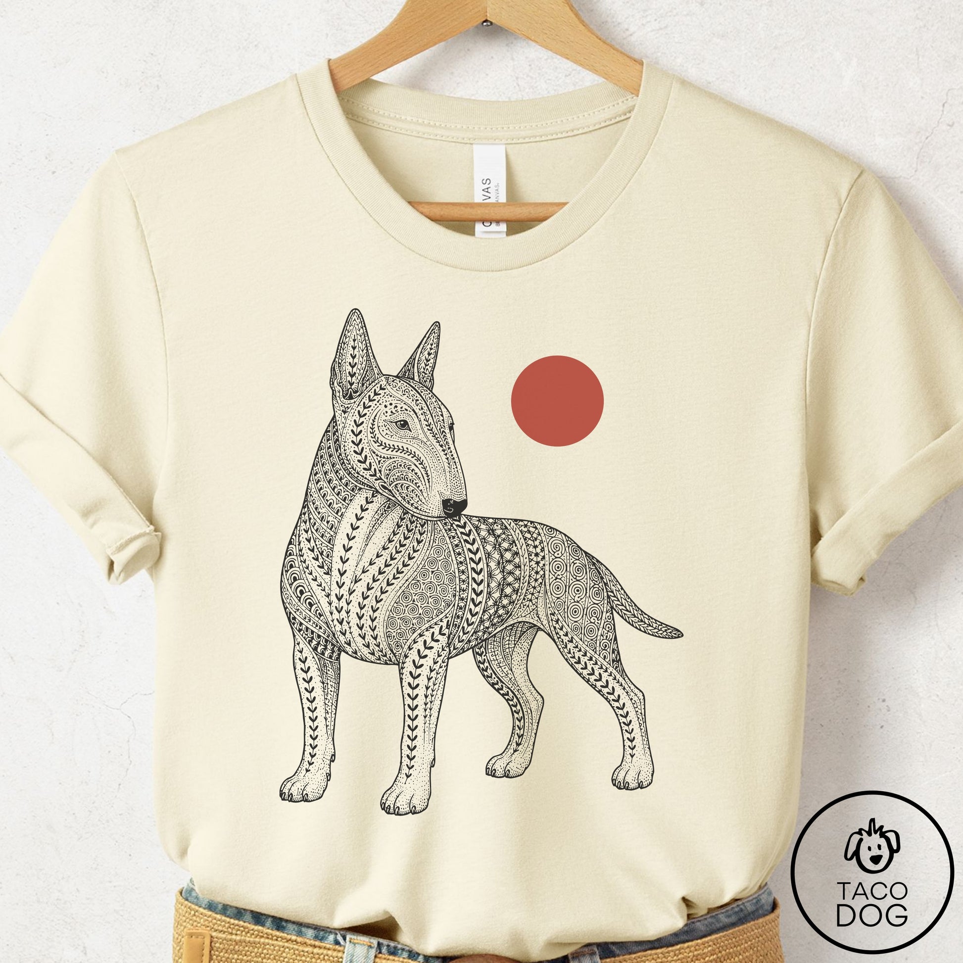 Bull Terrier Ornamental T-Shirt Natural Taco-Dog