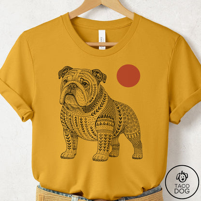 English Bulldog Ornamental T-Shirt Mustard Taco-Dog