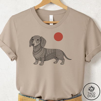 Dachshund Ornamental T-Shirt Tan Taco-Dog