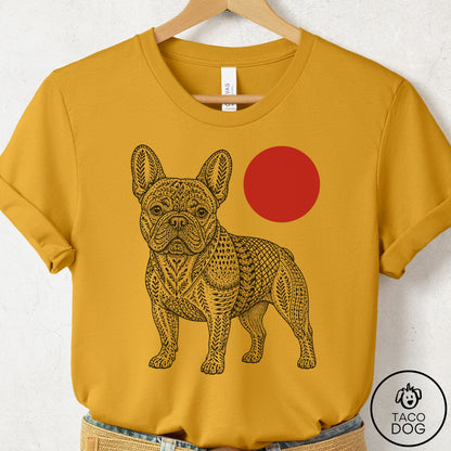 French Bulldog Frenchie Ornamental T-Shirt Mustard Taco-Dog