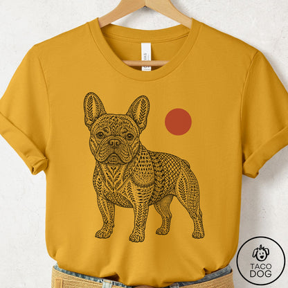 French Bulldog Frenchie Ornamental T-Shirt Mustard Taco-Dog