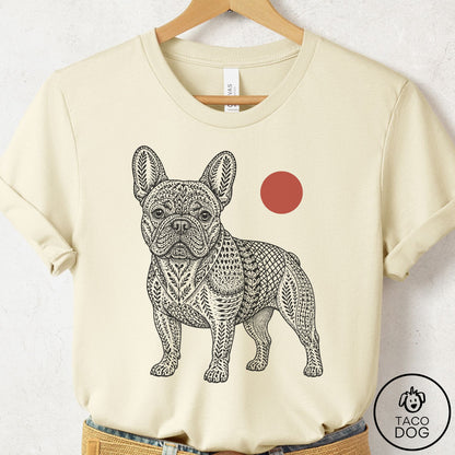 French Bulldog Frenchie Ornamental T-Shirt Natural Taco-Dog