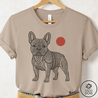 French Bulldog Frenchie Ornamental T-Shirt Tan Taco-Dog