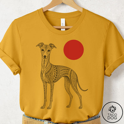 Italian Greyhound Whippet Ornamental T-Shirt Mustard Taco-Dog