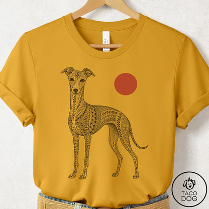 Italian Greyhound Whippet Ornamental T-Shirt Mustard Taco-Dog