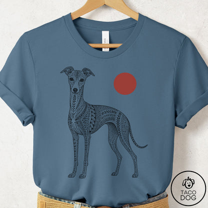 Italian Greyhound Whippet Ornamental T-Shirt Steel Blue Taco-Dog