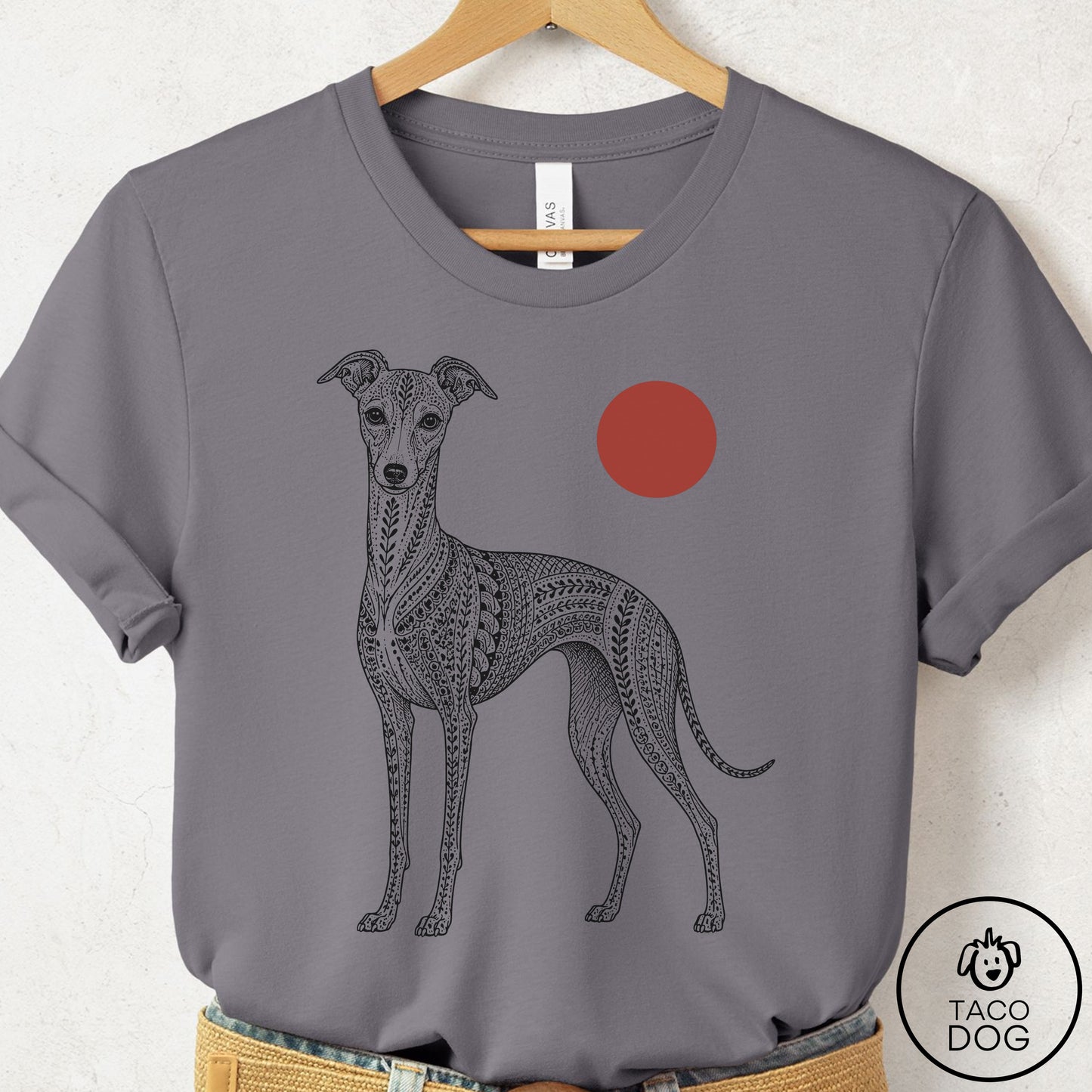 Italian Greyhound Whippet Ornamental T-Shirt Storm Taco-Dog