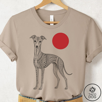 Italian Greyhound Whippet Ornamental T-Shirt Tan Taco-Dog