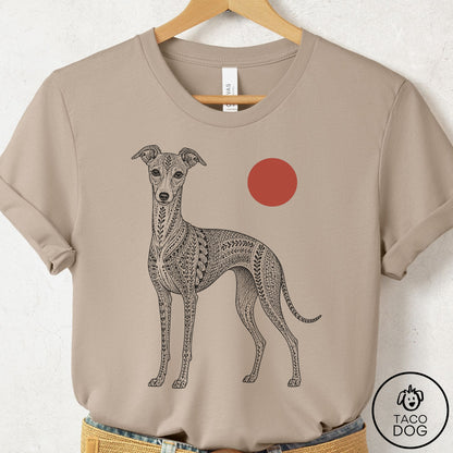 Italian Greyhound Whippet Ornamental T-Shirt Tan Taco-Dog