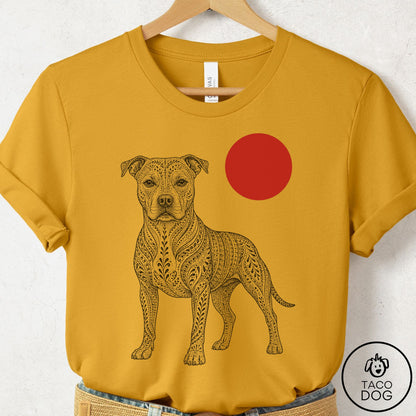 Pitbull Ornamental T-Shirt Mustard Taco-Dog
