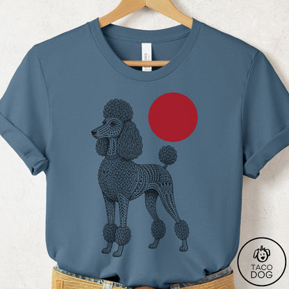 Poodle Ornamental T-Shirt Steel Blue Taco-Dog