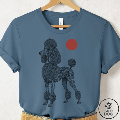 Poodle Ornamental T-Shirt Steel Blue Taco-Dog