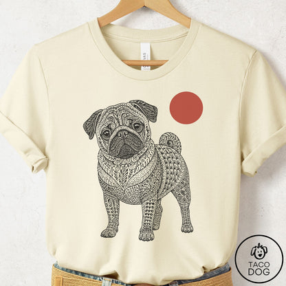Pug Ornamental T-Shirt Natural Taco-Dog