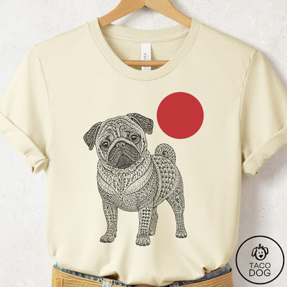 Pug Ornamental T-Shirt Natural Taco-Dog