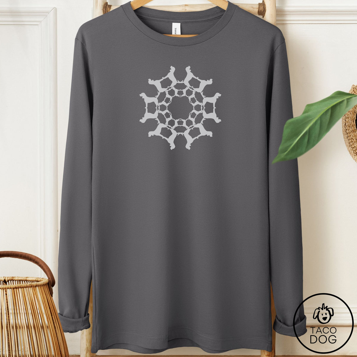 Beagle Paper Snowflake Long Sleeve Tee