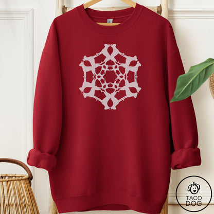 Boston Terrier Paper Snowflake Sweatshirt Garnet Taco-Dog