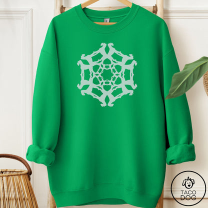 Schnauzer Paper Snowflake Sweatshirt Irish Green Taco-Dog