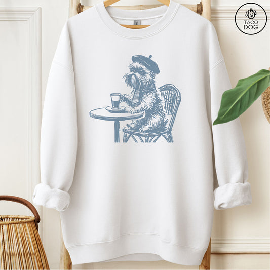 Brussels Griffon Paris Sweatshirt White Taco-Dog