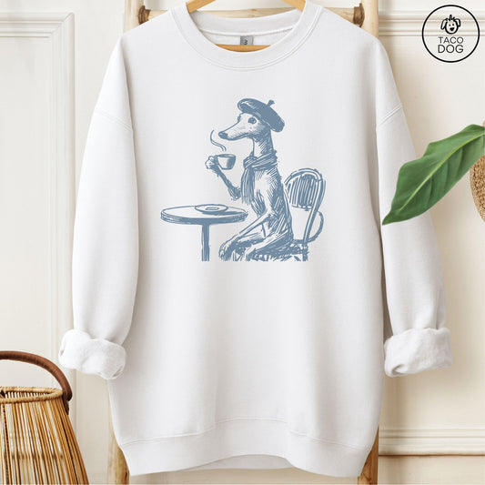 Italian Greyhound Whippet Paris Sweatshirt White Taco-Dog