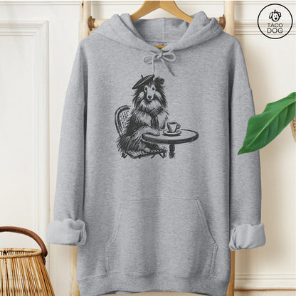 Shetland Sheepdog Paris Hoodie Graphite Heather Taco-Dog