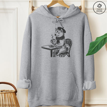 Shiba Inu Paris Hoodie Graphite Heather Taco-Dog