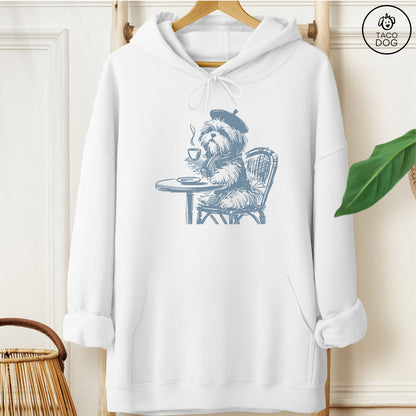 Shih Tzu Paris Hoodie White Taco-Dog