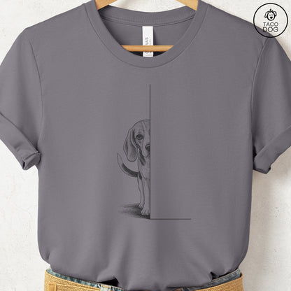 Beagle Peeking T-Shirt Storm Taco-Dog