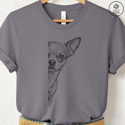 Chihuahua Peeking T-Shirt Storm S Taco-Dog