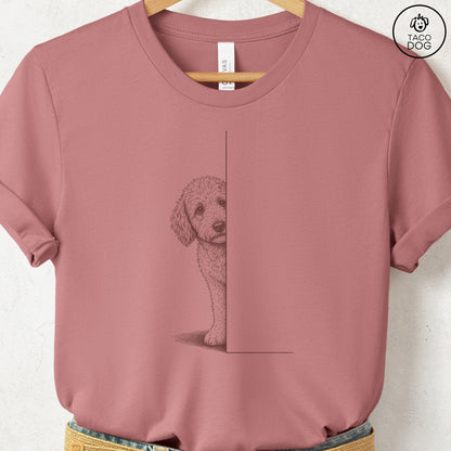 Doodle Peeking T-Shirt Heather Mauve Taco-Dog