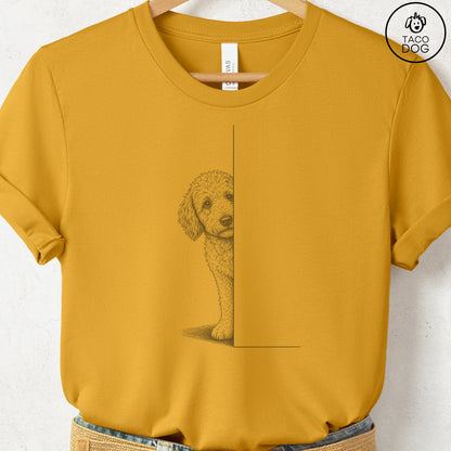 Doodle Peeking T-Shirt Mustard Taco-Dog
