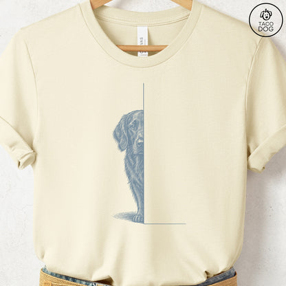 Flat-Coated Retriever Peeking T-Shirt Natural Taco-Dog