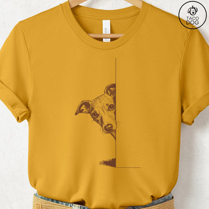 Italian Greyhound Whippet Peeking T-Shirt Taco-Dog
