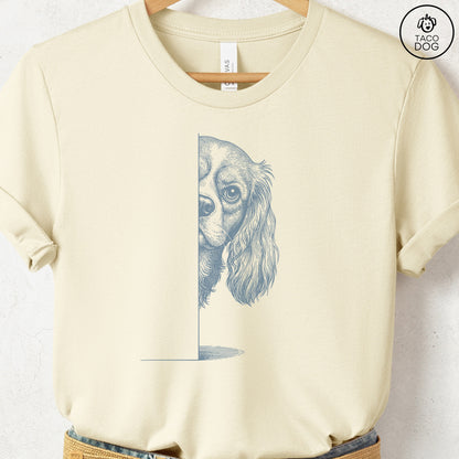 Cavalier King Charles Spaniel Peeking T-Shirt Taco-Dog