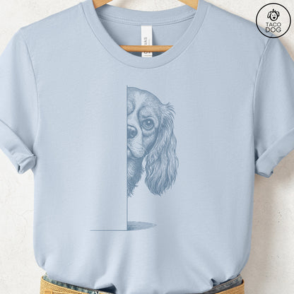 Cavalier King Charles Spaniel Peeking T-Shirt Taco-Dog
