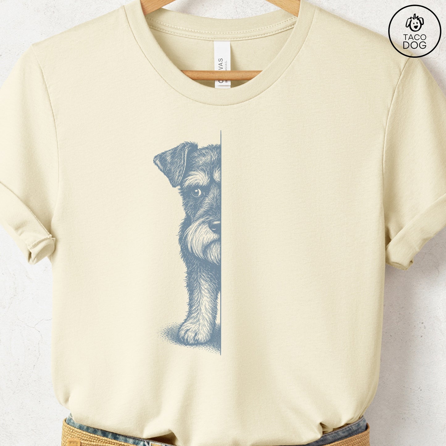 Schnauzer Peeking T-Shirt