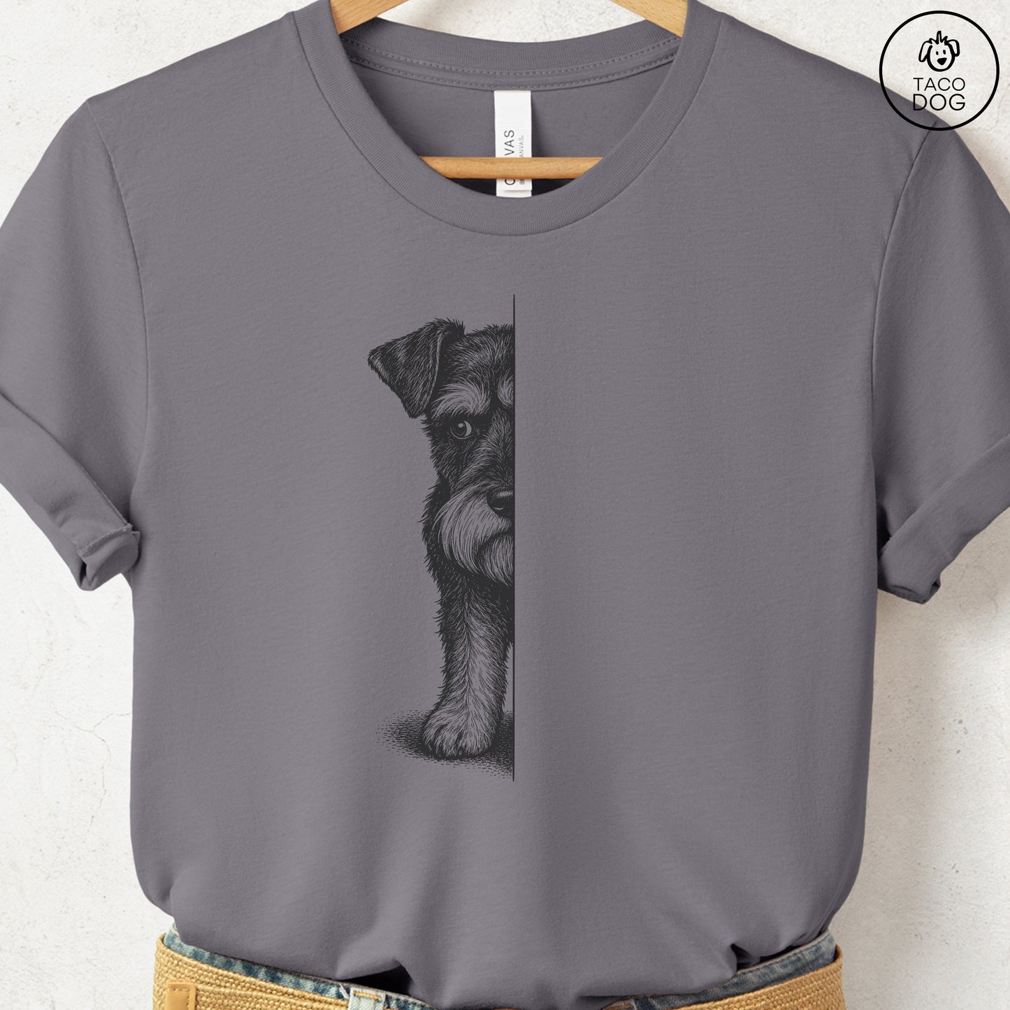 Schnauzer Peeking T-Shirt