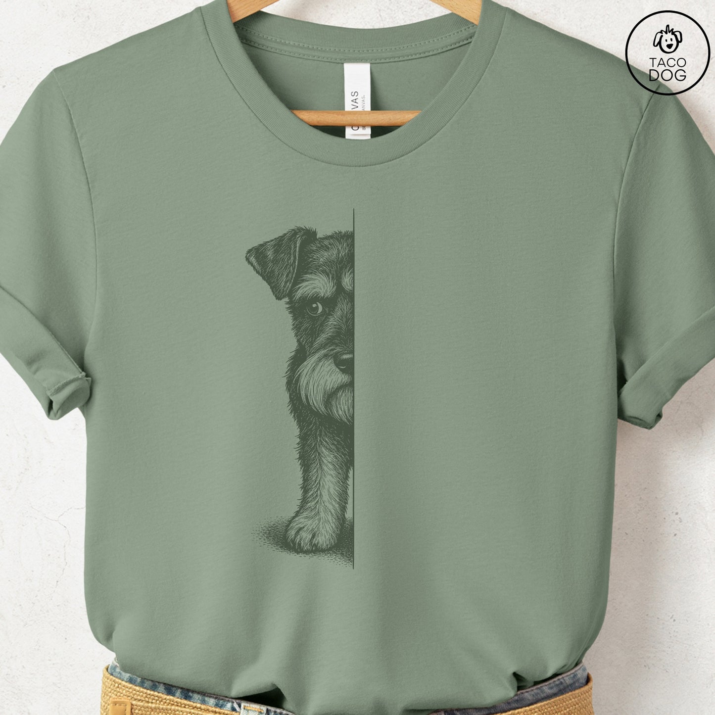 Schnauzer Peeking T-Shirt
