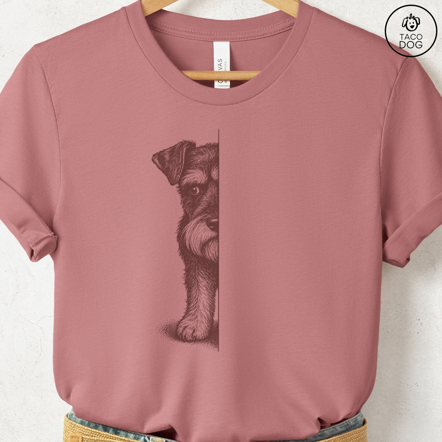 Schnauzer Peeking T-Shirt