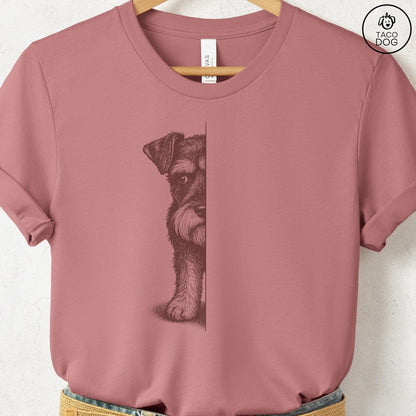 Schnauzer Peeking T-Shirt