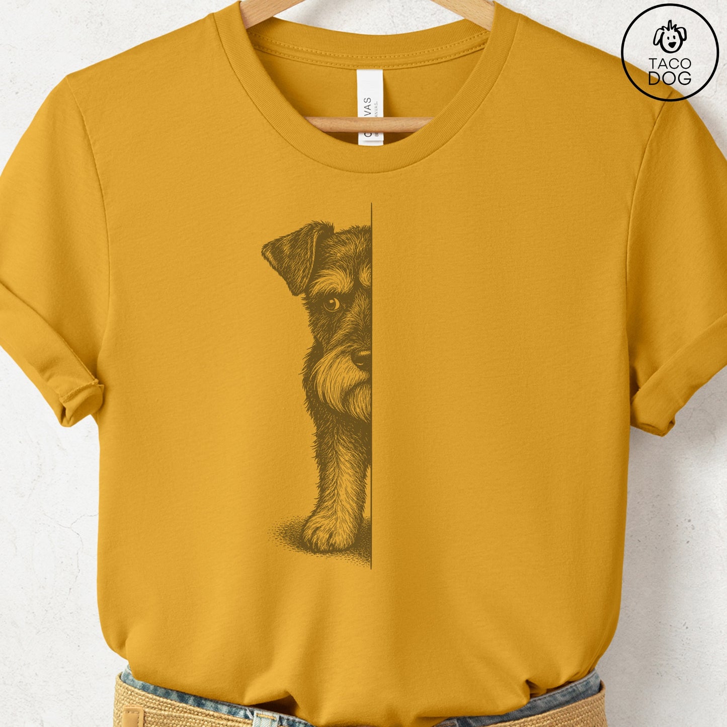 Schnauzer Peeking T-Shirt