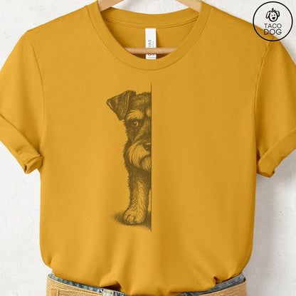 Schnauzer Peeking T-Shirt