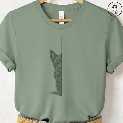 Scottie Peeking T-Shirt Sage Taco-Dog