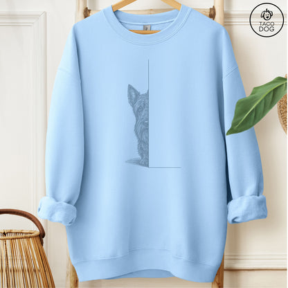 Scottie Peeking Sweatshirt Light Blue Taco-Dog